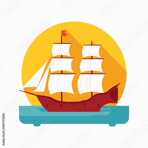 Elegant Galleon Ship Icon
