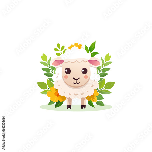 minimalist Sheepwith Flower Arrangement