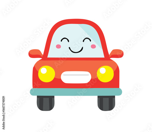A car with a smiling face