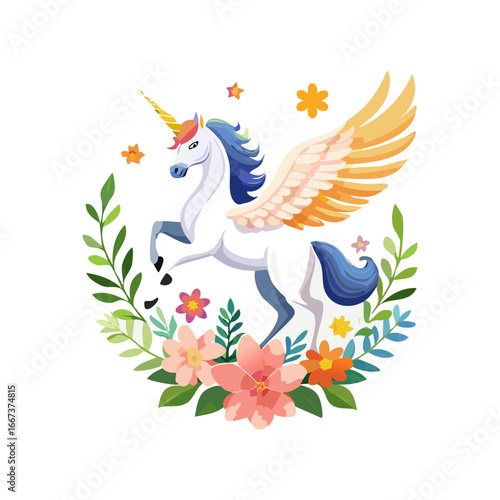 clean minimalist Pegasus with Flower Arrangement
