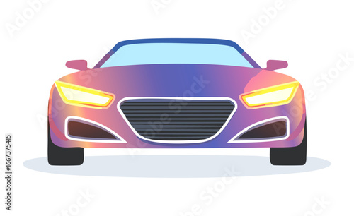Sports car with neon lights