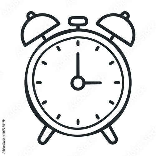 Setting timers for productivity home office digital clock icon minimalist design time management concept. Vector outline illustration