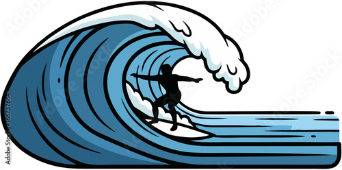 Big Ocean Wave Vector Illustration