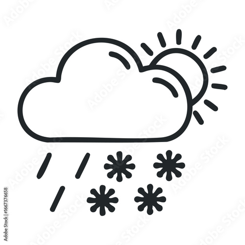 Weather changes rain and snow forecast in urban areas infographic style creative concept. Vector outline illustration
