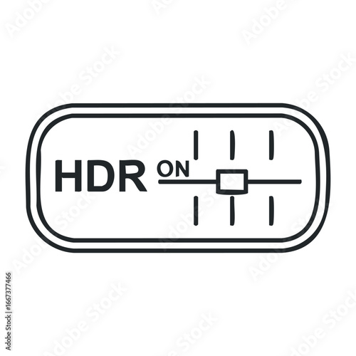Hdr settings adjustment for photography studio graphic design digital environment image enhancement techniques. Vector outline illustration