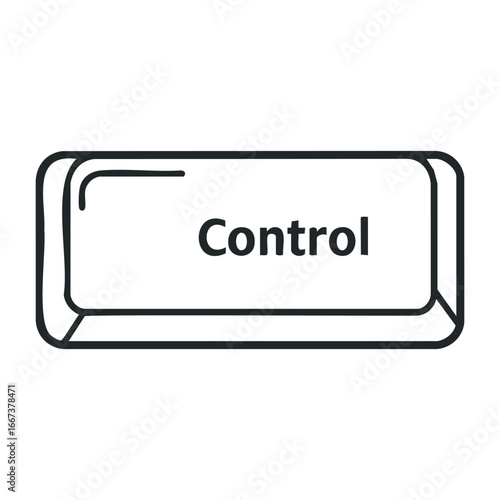 Control button action in digital interface user experience graphic design modern technology top view interactive elements. Vector outline illustration