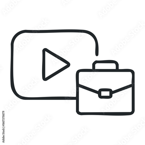 Promoting your business through engaging video content online platforms marketing strategies digital environment creative approach. Vector outline illustration