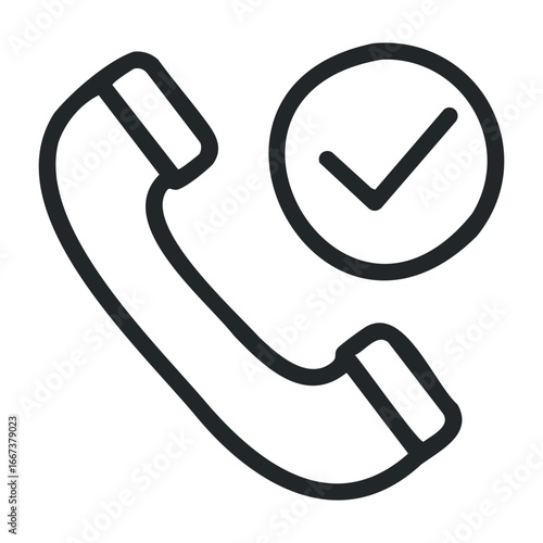 Ensure effective communication phone call confirmation process in business environments. Vector outline illustration
