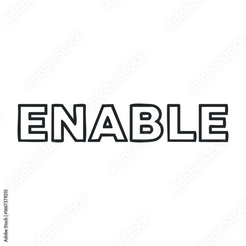 Enable empowering actions for personal growth self-improvement online learning digital environment inspirational viewpoint. Vector outline illustration
