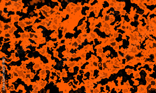 Orange Black Abstract Camouflage Texture