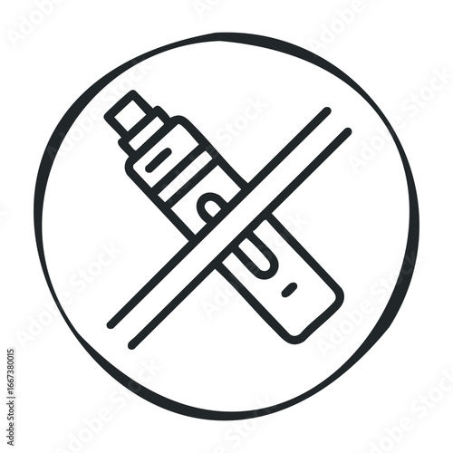 Anti-vaping campaign urban environment graphic design social awareness health risks. Vector outline illustration