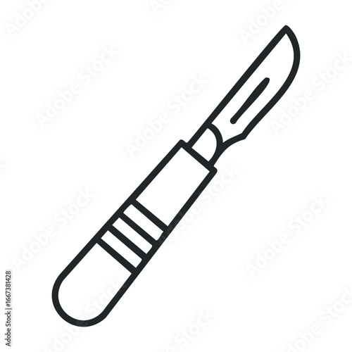 Surgical precision exploring scalpel techniques in medical settings focused on surgical environments. Vector outline illustration