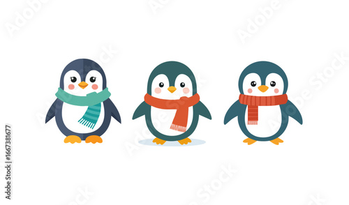 Cute Penguin wearing a scarf
