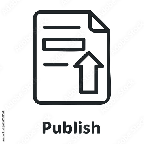 Publish your ideas a comprehensive guide to effective writing online platforms and content creation. Vector outline illustration