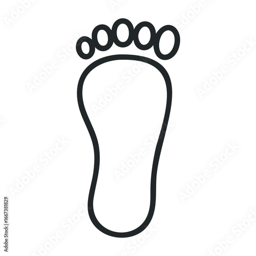 Footprint symbol design graphic art digital content simple background creative perspective environmental awareness. Vector outline illustration