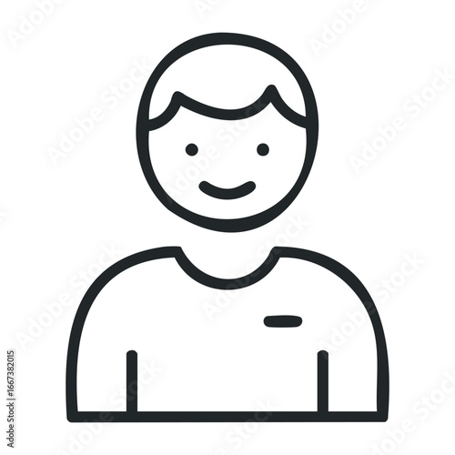 Engaging portrait of a smiling person in a casual setting lifestyle content warm environment. Vector outline illustration