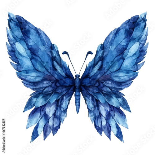 watercolor of Butterfly Wings, vector, isolated on a white background.