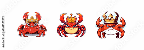 Big crab with crown on head