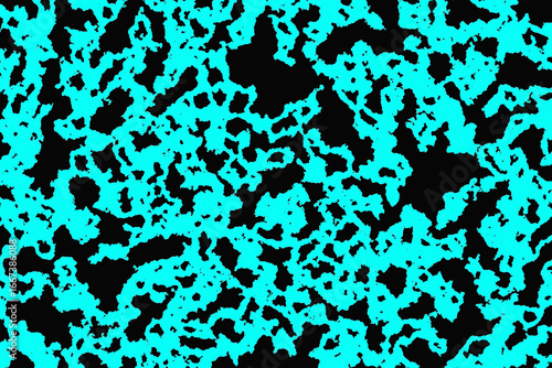 Cyan Black Organic Digital Pattern