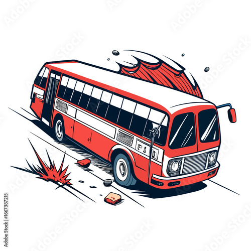 london bus crash vector