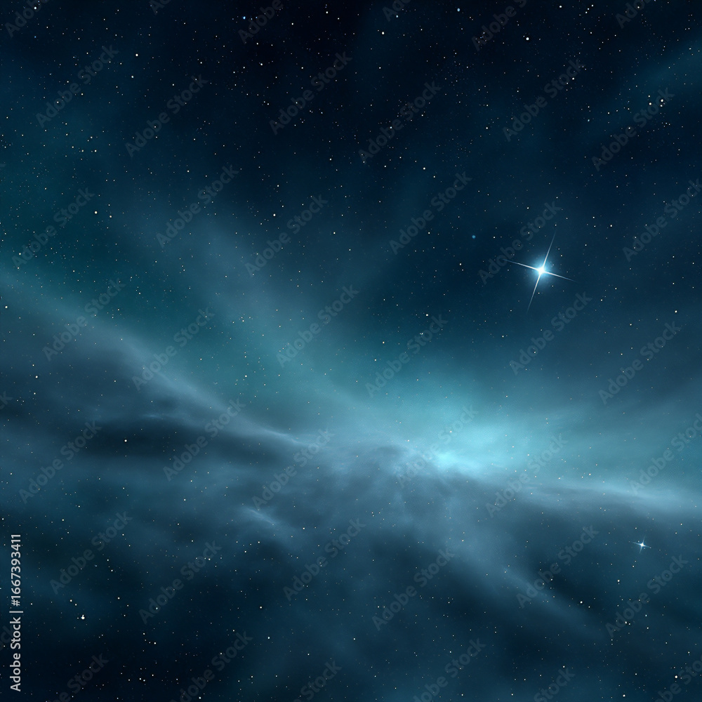 Fototapeta premium a single star forming from a nebula and evolving into a bright, mature star, stellar evolution,