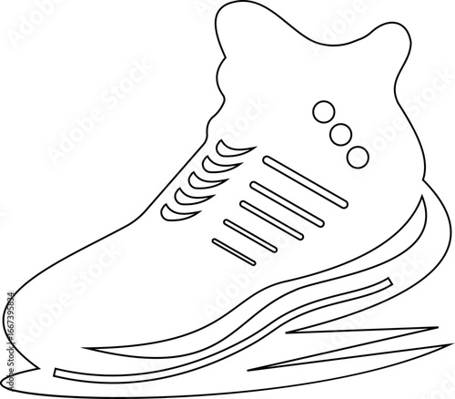 This distinctive running shoe icon blends simplicity with athletic symbolism "Dynamic Stride Silhouette of a High-Performance for Speed, fitness applications Endurance, and Modern Athletic Branding"