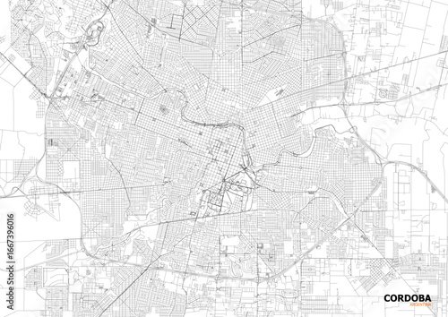 Wallpaper Mural Vector city map of Córdoba showing detailed highways and urban layout in zoomed view with c
 Torontodigital.ca