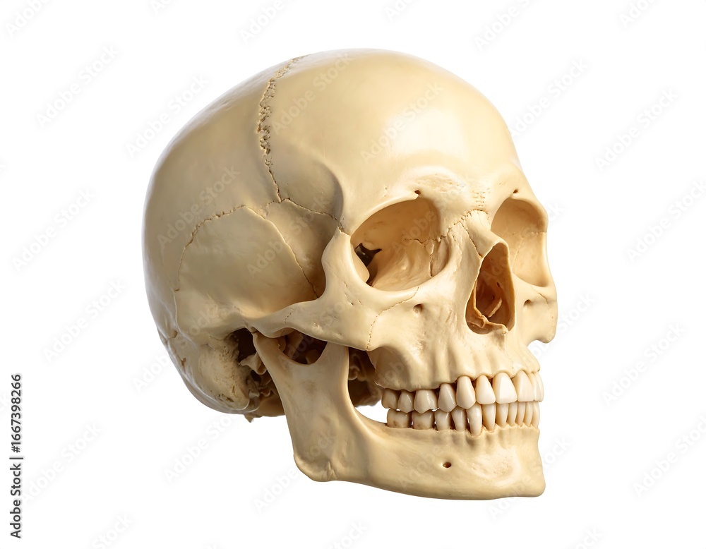Obraz premium Human skull model, profile view