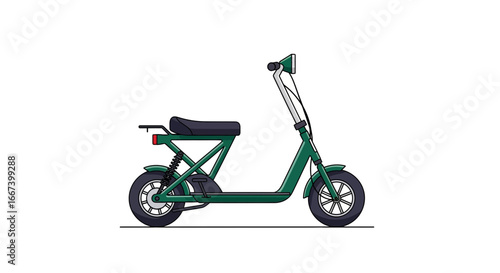 Green Electric Scooter Illustration for Urban Transportation Theme Design