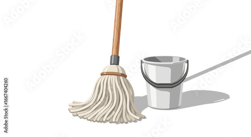 Isolated cleaning equipment of mop and bucket for household chores