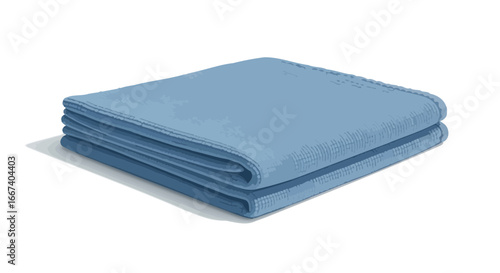 Stacked light blue blanket rendering on neutral backdrop with smooth folds