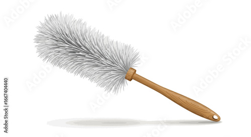 Stylish vector illustration depicting a feather duster for household cleaning