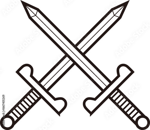simple double sword,cross blade