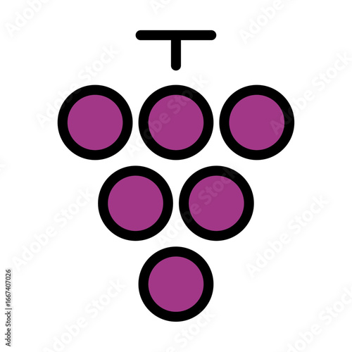 ぶどう　アイコン　シンプル　イラスト　ベクター　紫