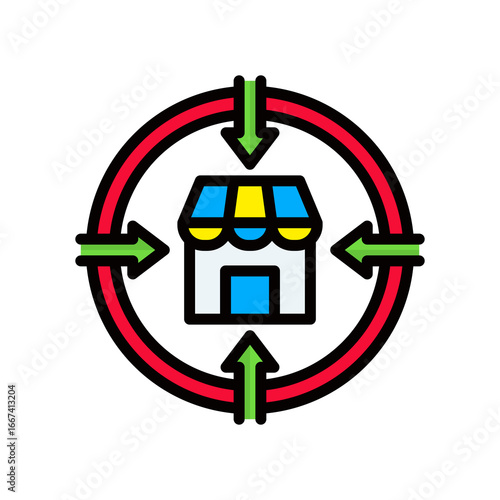 Niche Market lineal color icon