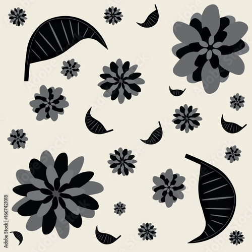 Elegant floral pattern with a soft beige background. Adds warmth and sophistication to packaging and fabric prints.