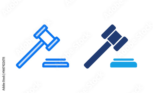 Gavel icon vector illustration. judge gavel sign and symbol. law icon. auction hammer