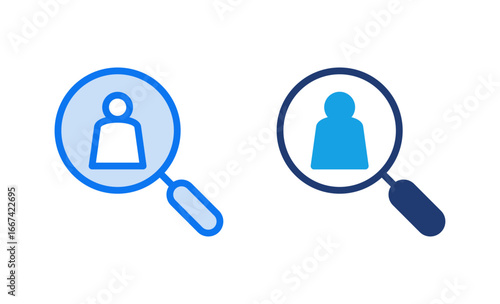 Hiring icon vector illustration. Search job vacancy sign and symbol. Human resources concept. Recruitment