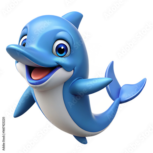 dolphin and fish isolated image 