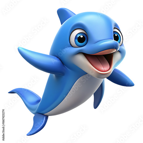 dolphin and fish isolated image 