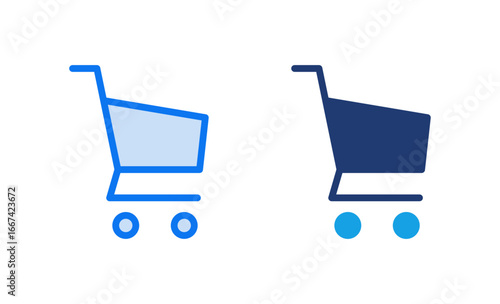 Shopping icon vector illustration. Shopping cart sign and symbol. Trolley icon