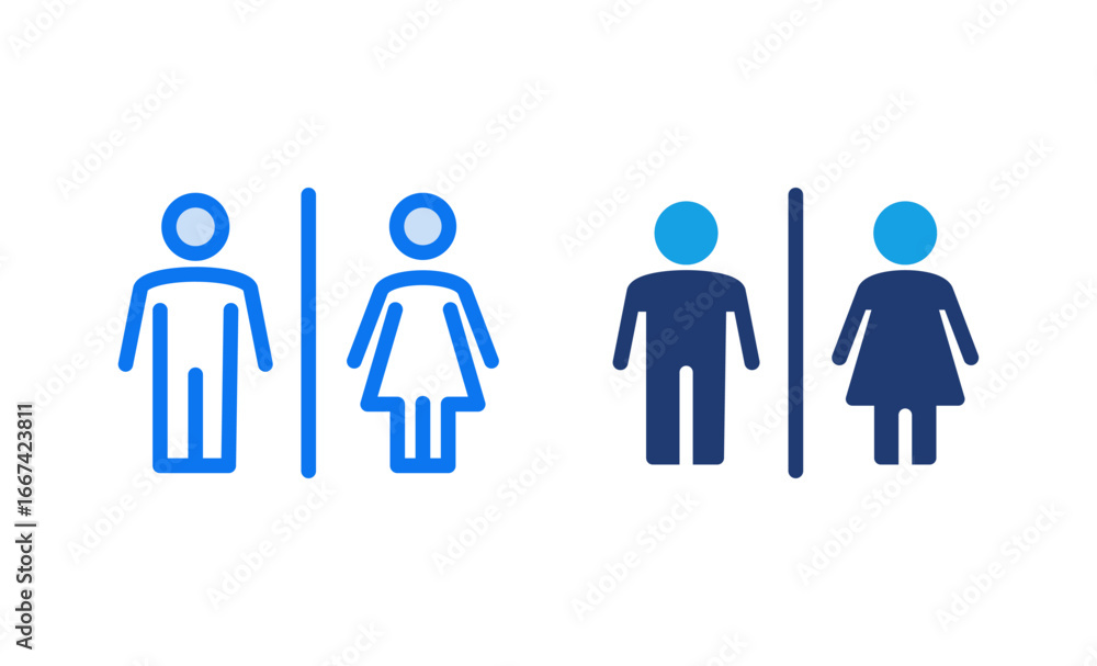 Toilet icon vector illustration. Girls and boys restrooms sign and symbol. bathroom sign. wc, lavatory Toilet icon vector illustration. Girls and boys restrooms sign and symbol. bathroom sign. wc, lavatory