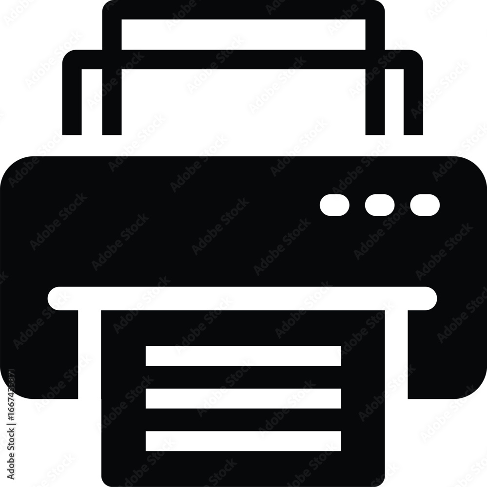 Fototapeta premium Printer icon. Printer flat design with transparent background. Vector illustration