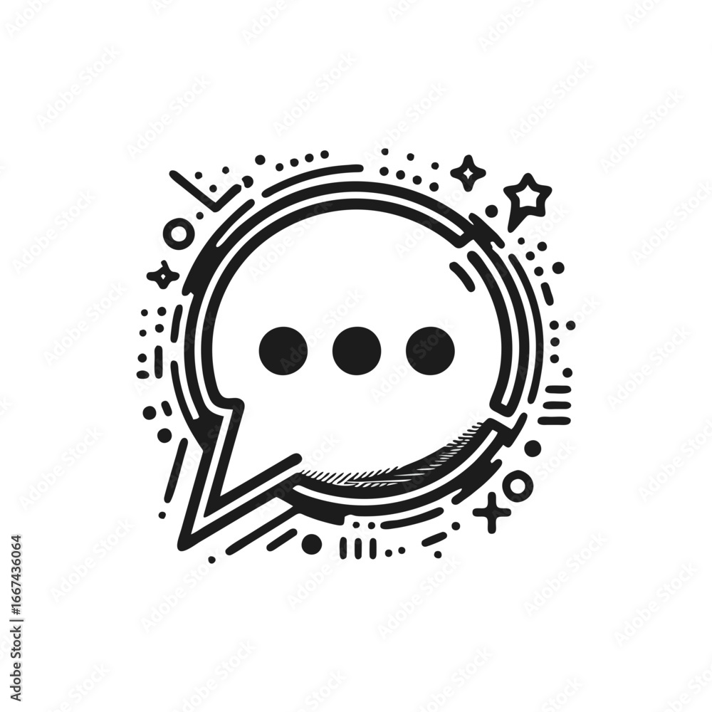 Fototapeta premium Chat bubble outline for messaging