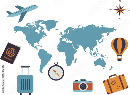 travel and tourism concept vector illustration and editable for background or other asset