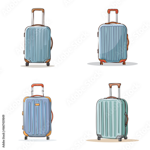 Stylish luggage ready for travel adventures, exploring new destinations with modern suitcases