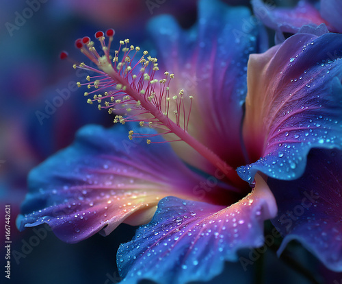 extreme close-up of the delicate stamen and pistil of a flower