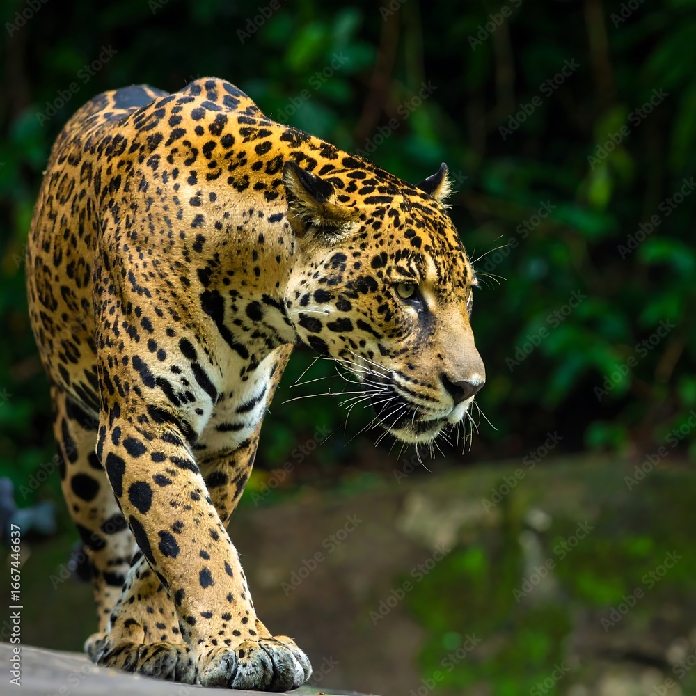 Naklejka premium Jaguar in forest