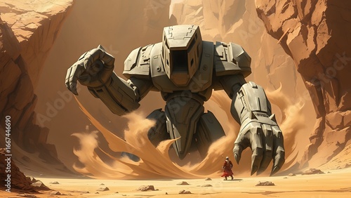 Robot Exploration in a Desert Landscape