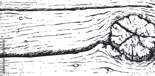 Detailed Grunge Wood Grain Texture with Knots